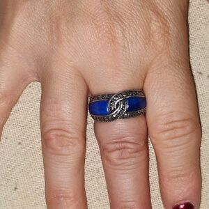 Blue Lapis and Silver Women's Ring